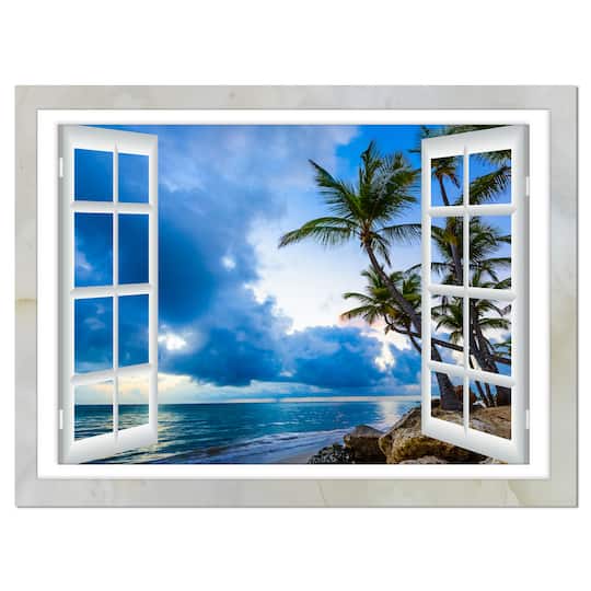 Designart - Window Open to Cloudy Blue Sky